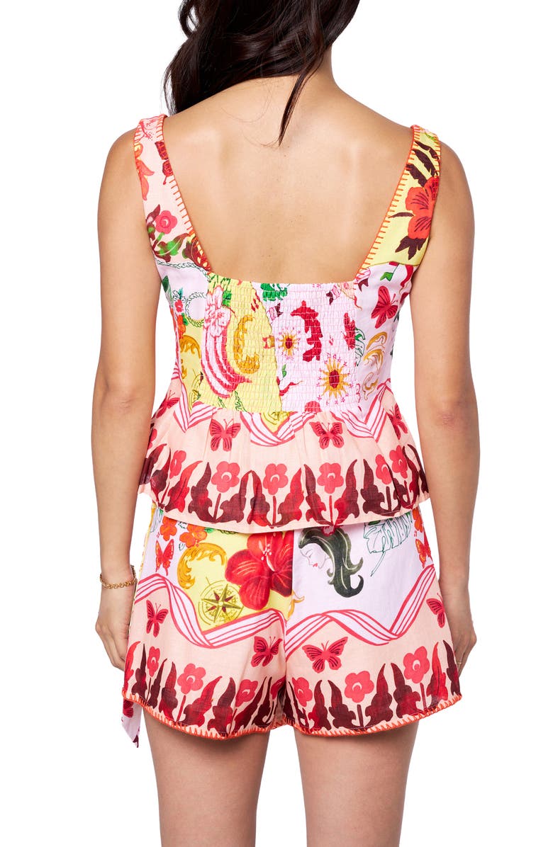 CIEBON Larissa Floral Print Tank, Alternate, color, Tangerine Multi