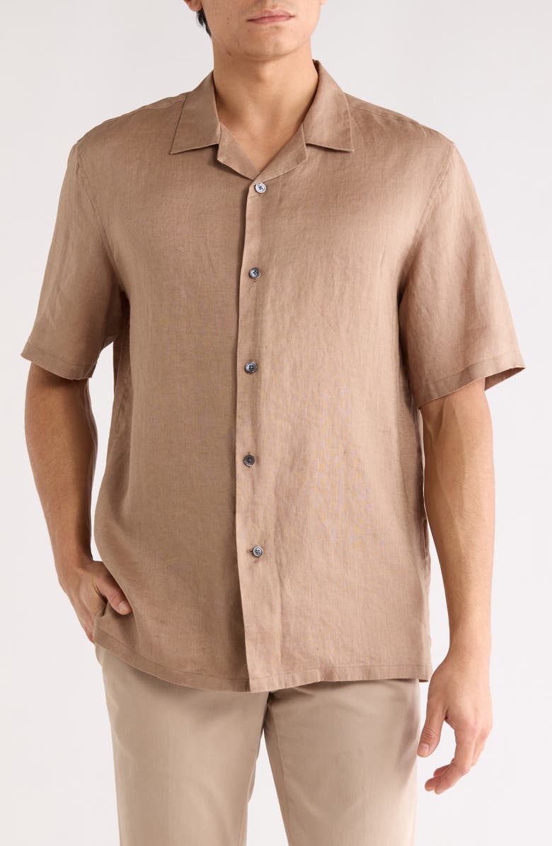 Theory Daze Linen Shirt, Main, color, Fossil
