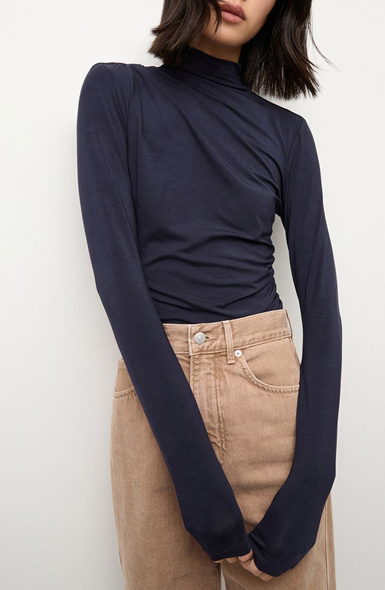 Veronica Beard Mylie Mock Neck Long Sleeve Top, Main, color,
