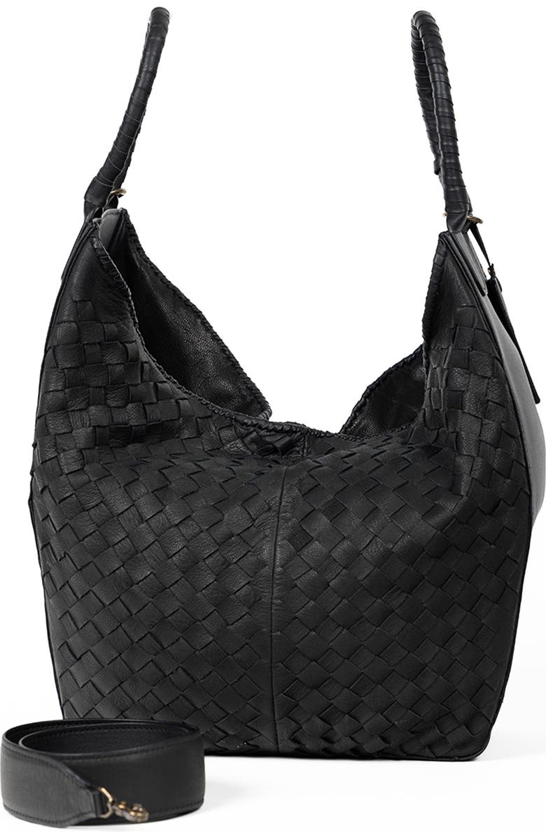 Deux Mains All Day Leather Tote, Alternate, color, Black