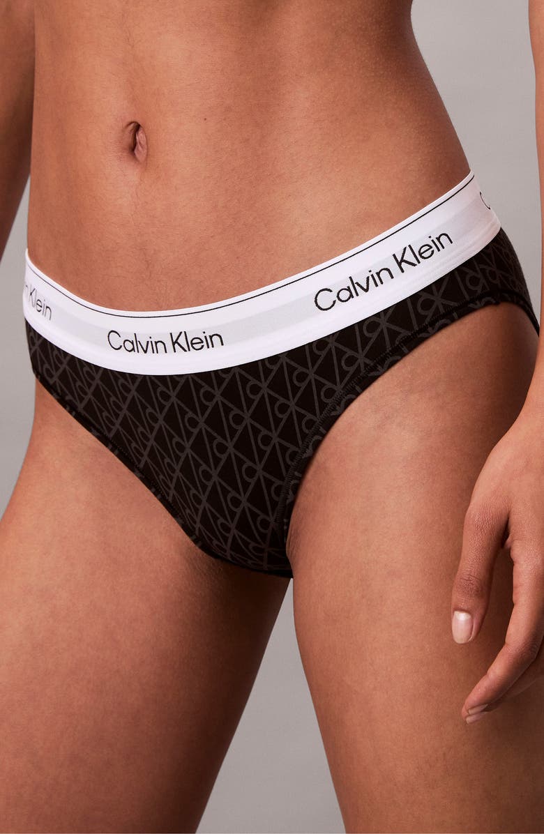 Calvin Klein Logo Bikini, Alternate, color, Black Seamless