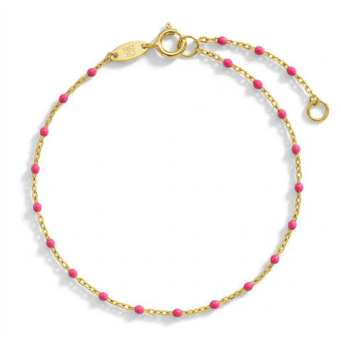 14k Enamel Satellite Girls Bracelet