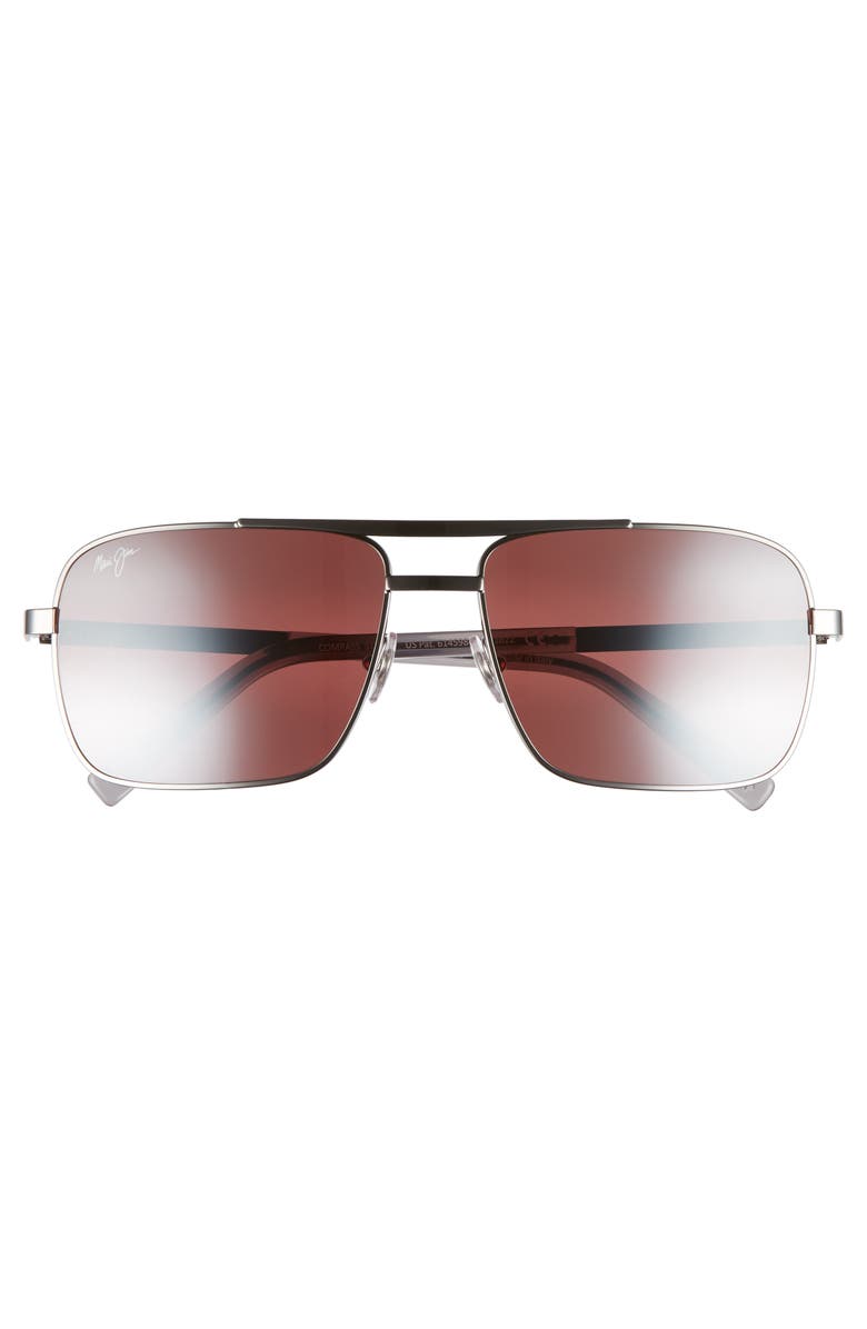 Maui Jim Compass 60mm Polarized Aviator Sunglasses, Alternate, color,