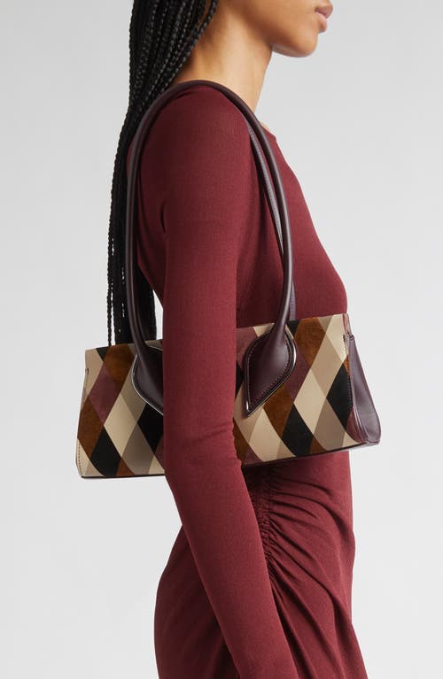 Christian Louboutin Intarsia Diamond Leather Baguette Bag In Multi