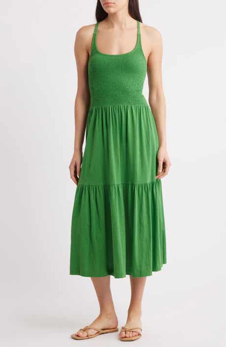 Nation LTD Penelope Smocked Tiered Pima Cotton Midi Sundress