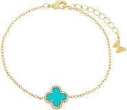 BY ADINA EDEN Pave Outlined Four Leaf Clover Bracelet