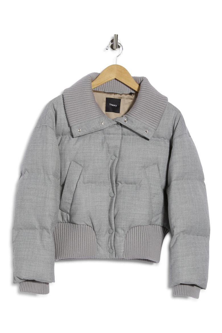 Cozy Collar Puffer Jacket, Main, color, GREY