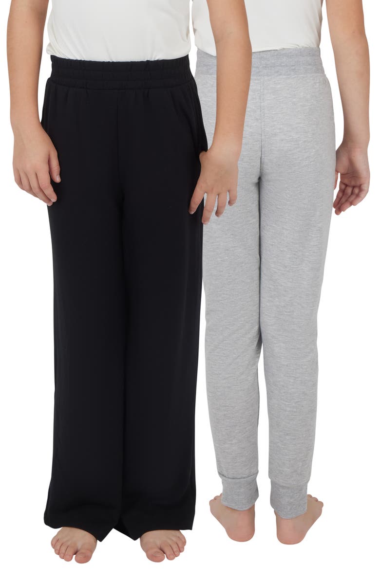 90 DEGREE BY REFLEX Kids' 2-Pack Terry Brushed Sweatpants & Joggers Set, Alternate, color,
