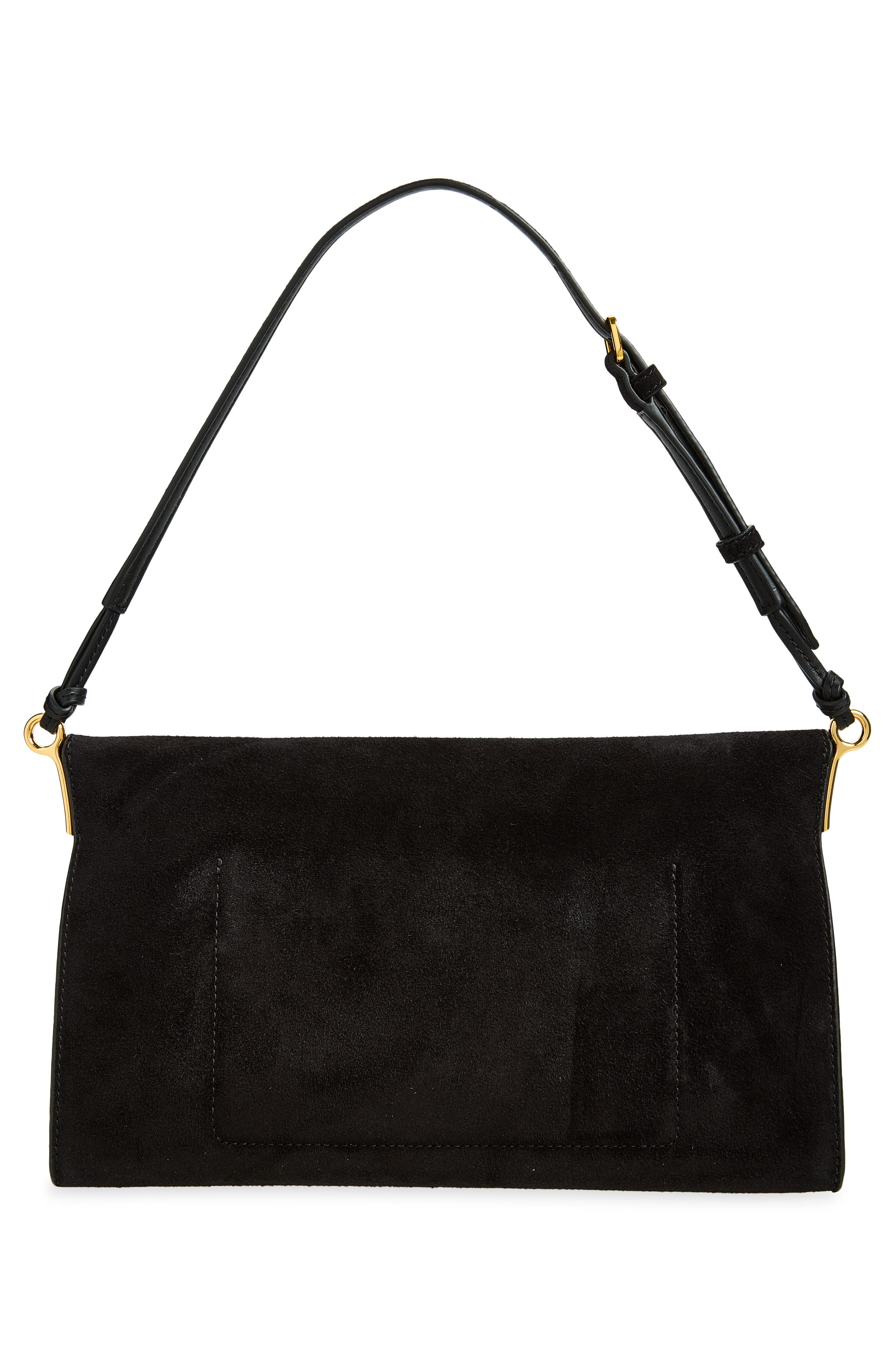 Edit Suede Shoulder Bag, Alternate, color, BLACK