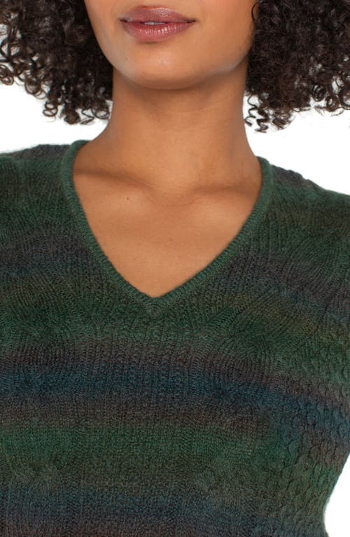 Liverpool Los Angeles Cable Stitch Sweater In Green