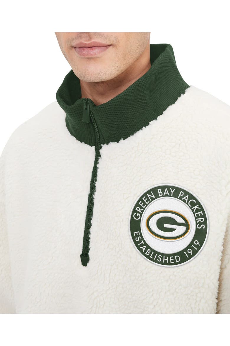 Men's Tommy Hilfiger  Cream Green Bay Packers Jordan Sherpa Quarter-Zip Sweatshirt, Alternate, color, Cream