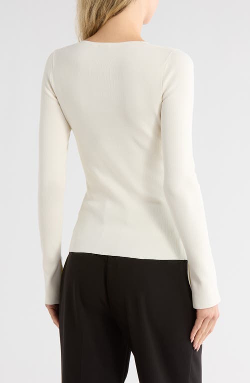 Hugo Boss Boss Fritzie Flare Cuff V-neck Sweater In Neutral