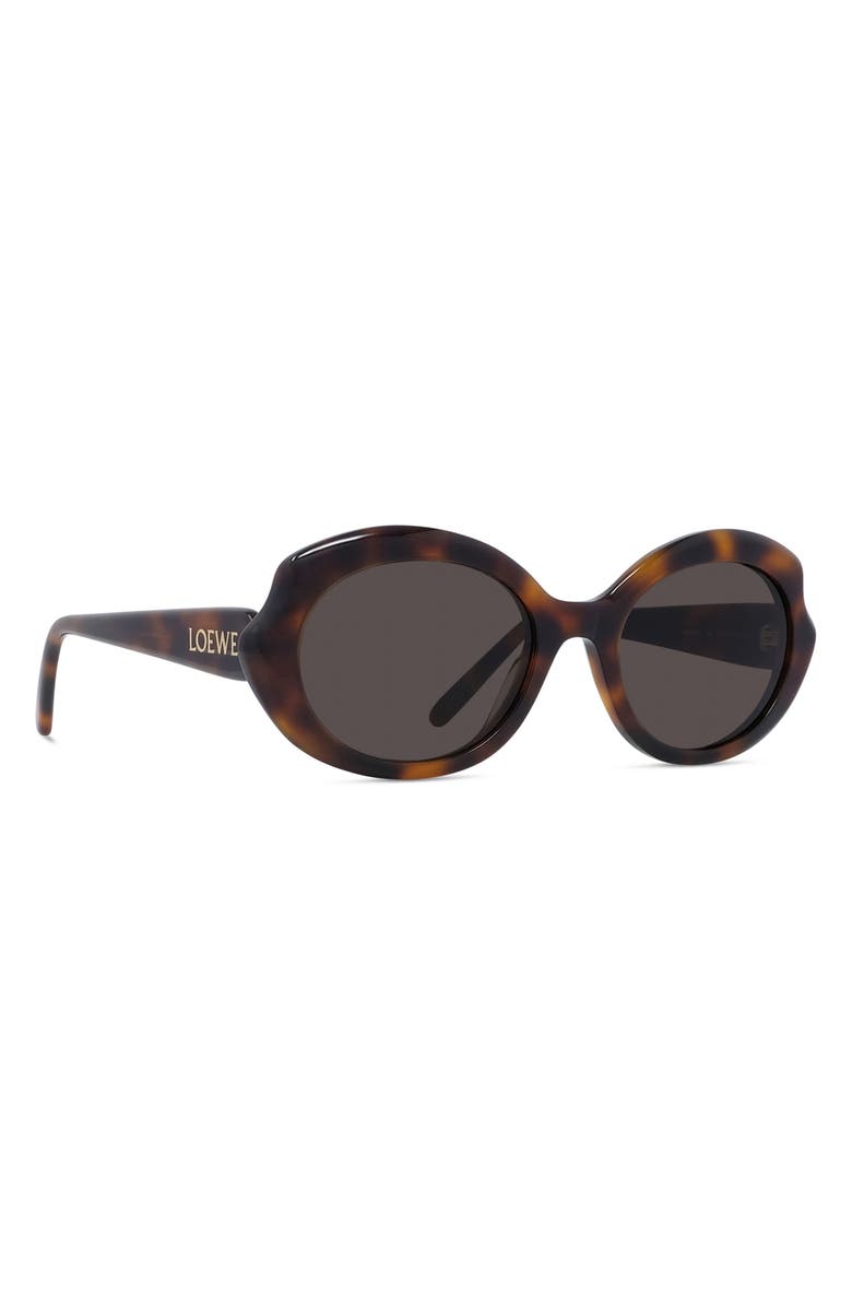 Loewe Thin Mini 54mm Oval Sunglasses, Alternate, color, Dark Havana / Brown