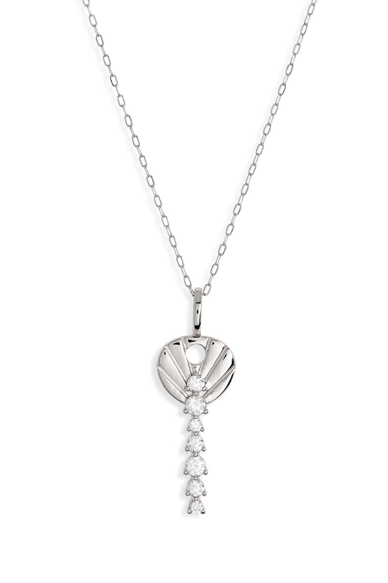 Key Pendant Necklace, Main, color, SILVER