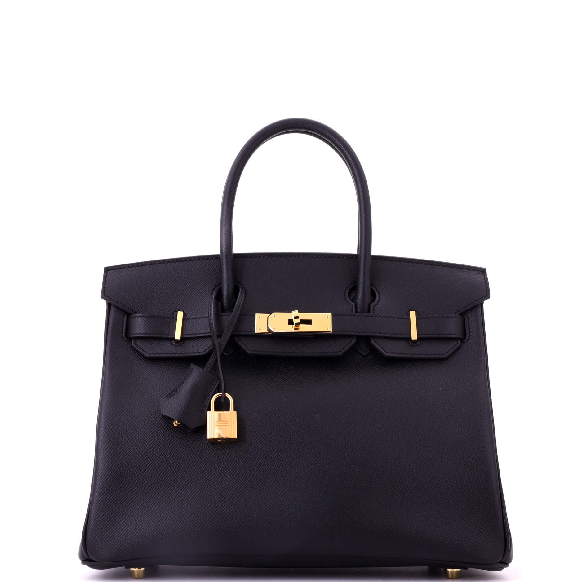 Birkin Handbag Black Epsom with Gold Hardware 30, Main, color, Noir