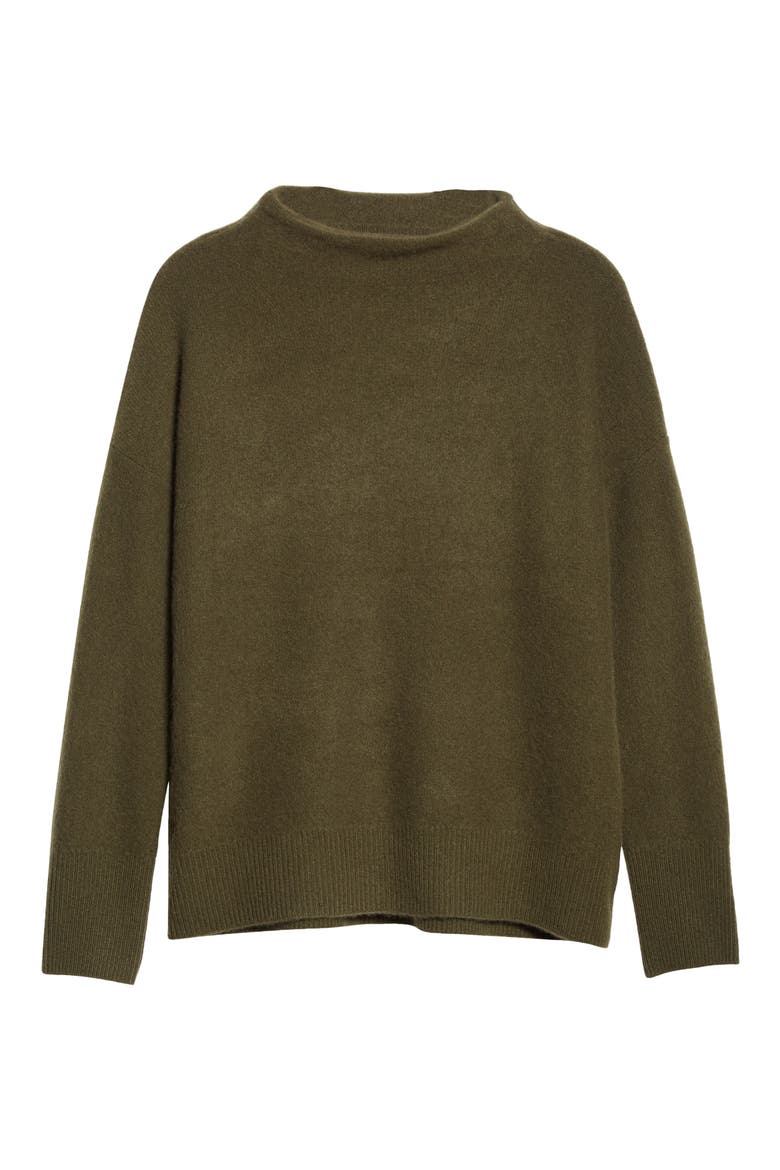 Funnel Neck Boiled Cashmere Sweater, Alternate, color, SURPLUS