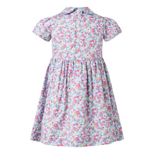 Rachel Riley Candy Floral Half Button-front Dress In Pink
