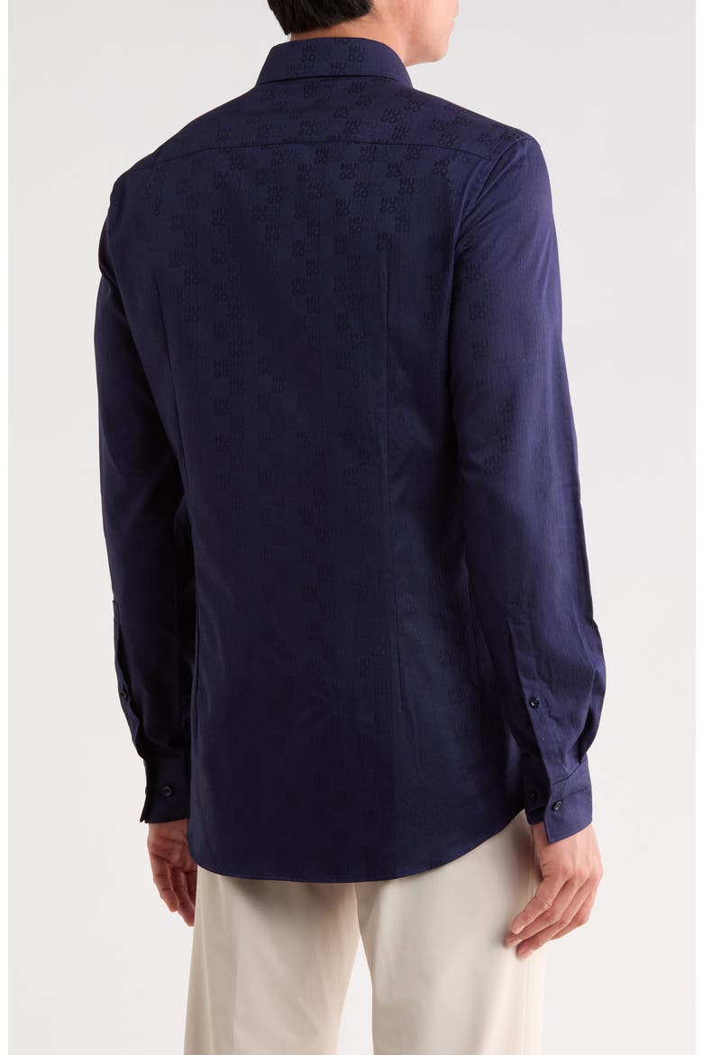 Kenno Slim Fit Dress Shirt, Alternate, color, NAVY
