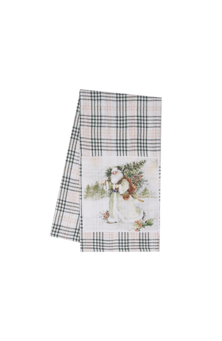 C&F Home Woolland Santa & Tree Towel, Main, color, Green