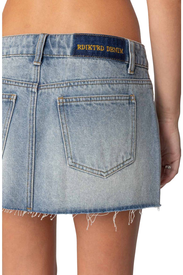Brantley Raw Edge Cotton Denim Miniskirt, Alternate, color, BLUE