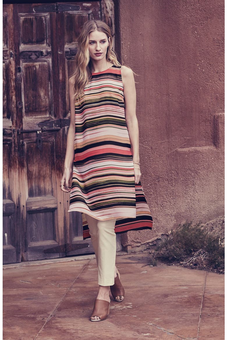 Long High/Low Stripe Tunic, Alternate, color, ECHO BLUE