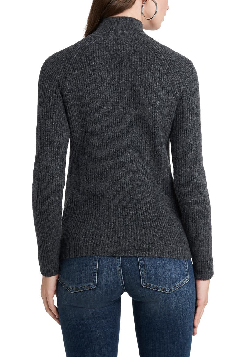 Keyhole Mock Neck Sweater, Alternate, color, MED HTR GREY