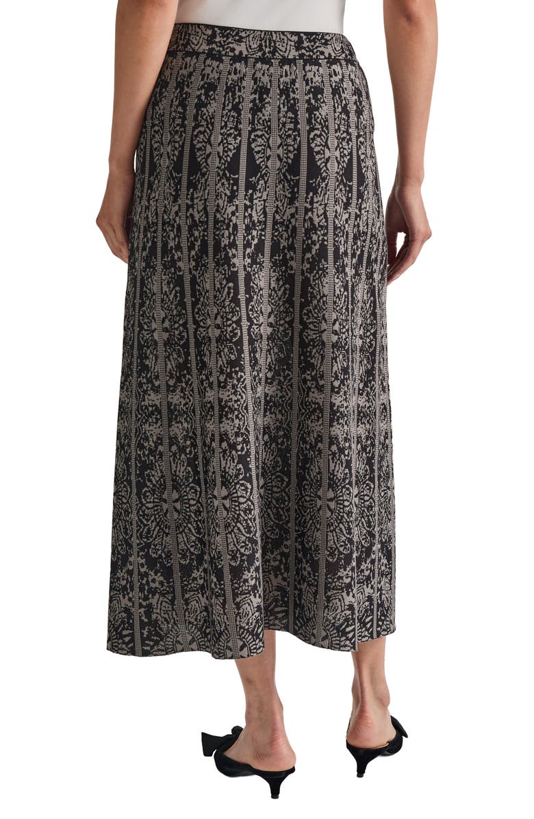 Misook Two Tone Medalian A-Line Knit Skirt, Alternate, color, 