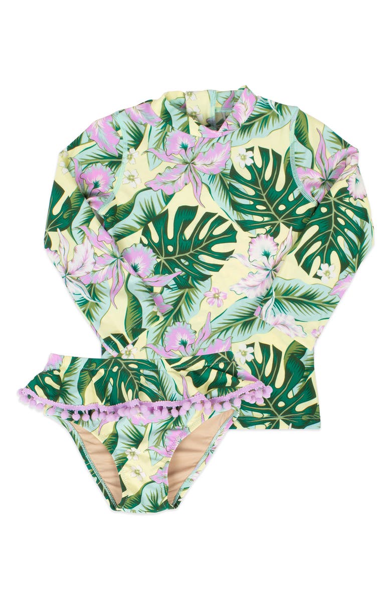 Shade Critters Tropical Oasis Two-Piece Rashguard Swimsuit, Main, color, 