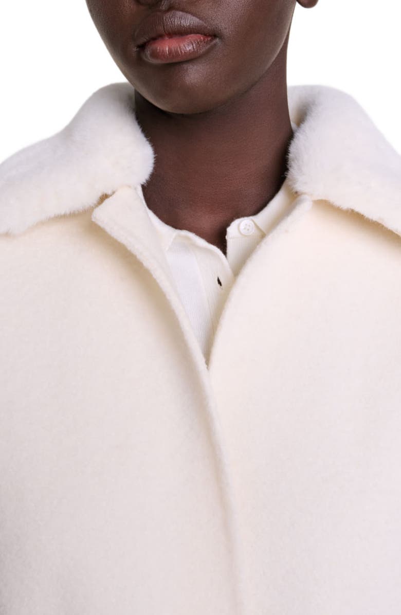 maje Wool coat with removable collar, Alternate, color, 