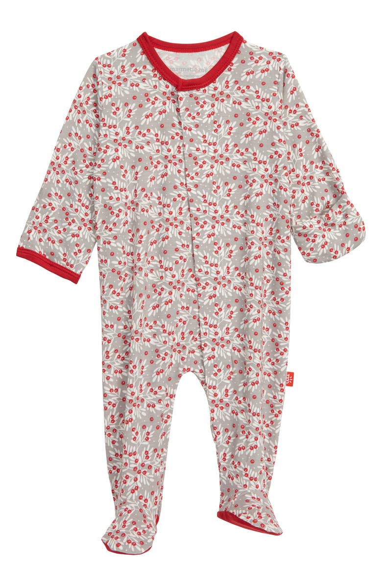 Magnetic Me Berry Holly Day Footie, Main, color,