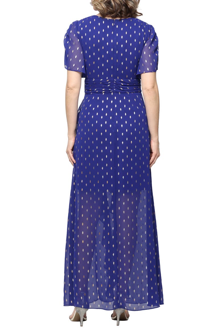 Foil Print Dress, Alternate, color, IRIS