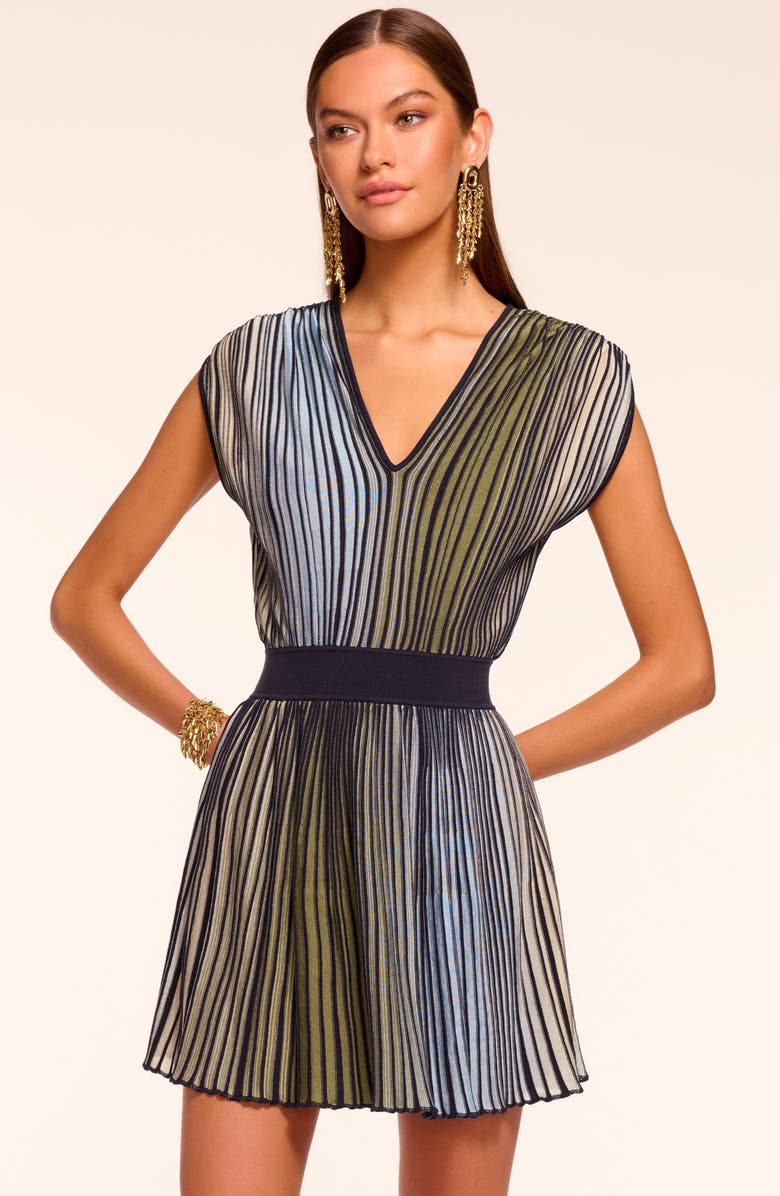 Ramy Brook Marisol Colorblock Fit & Flare Minidress, Alternate, color, Ombre Stripe