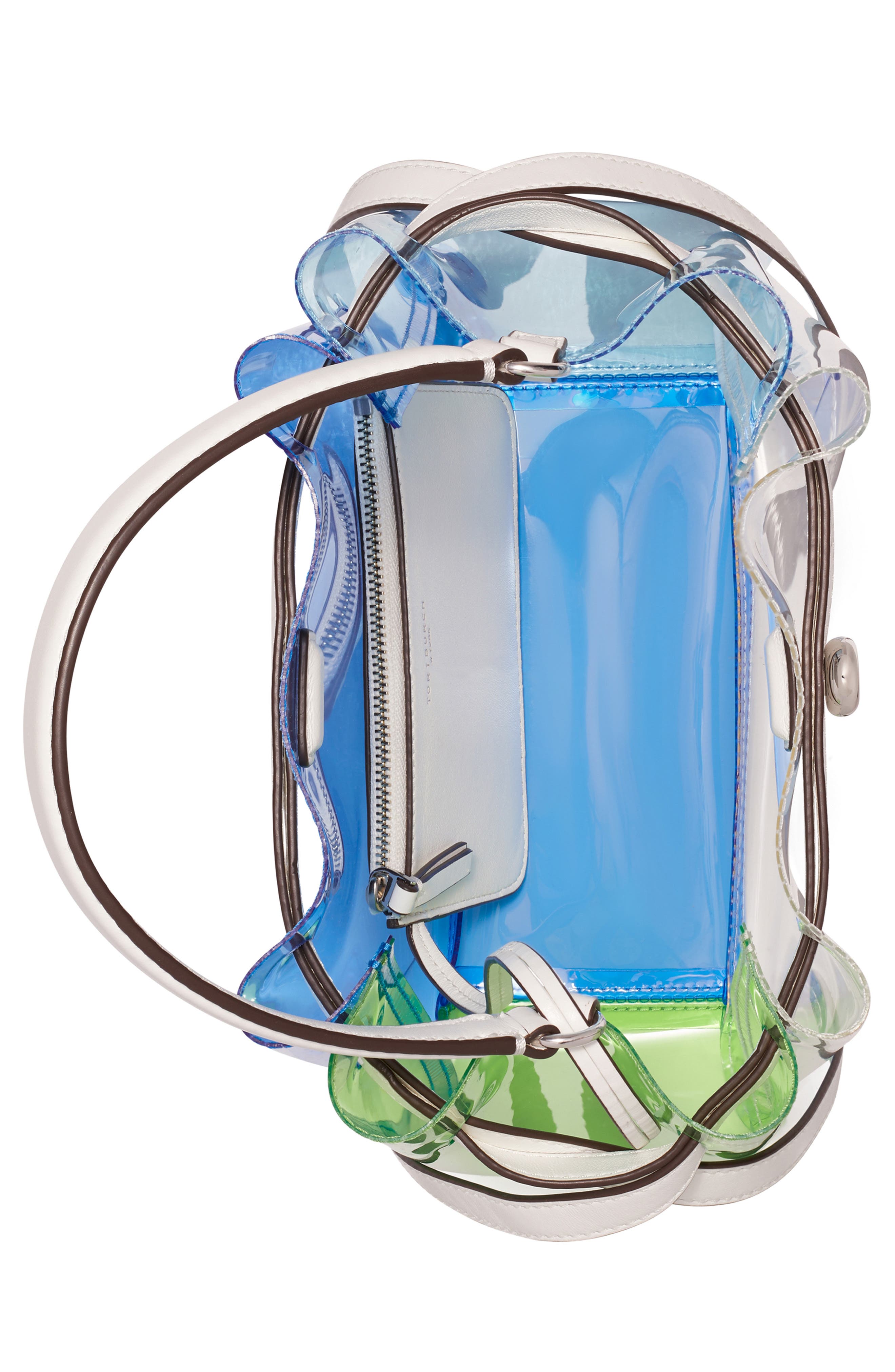 Tory Burch Romy Colorblock Clear Bucket Bag, Alternate, color, 