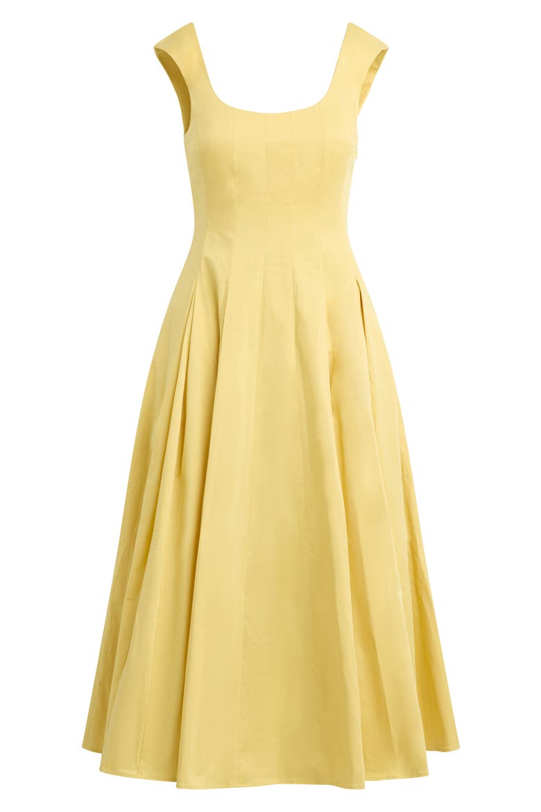 The Muse Floral Stretch Cotton Midi Dress, Alternate, color, GOLDEN