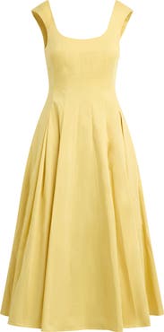 Favorite Daughter The Muse Floral Stretch Cotton Midi Dress
