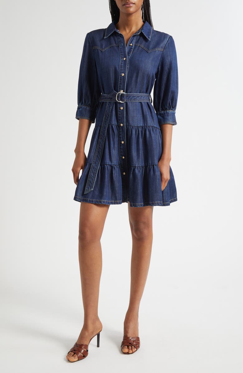 Cinq à Sept Ophelia Denim Shirtdress, Main, color, Mer