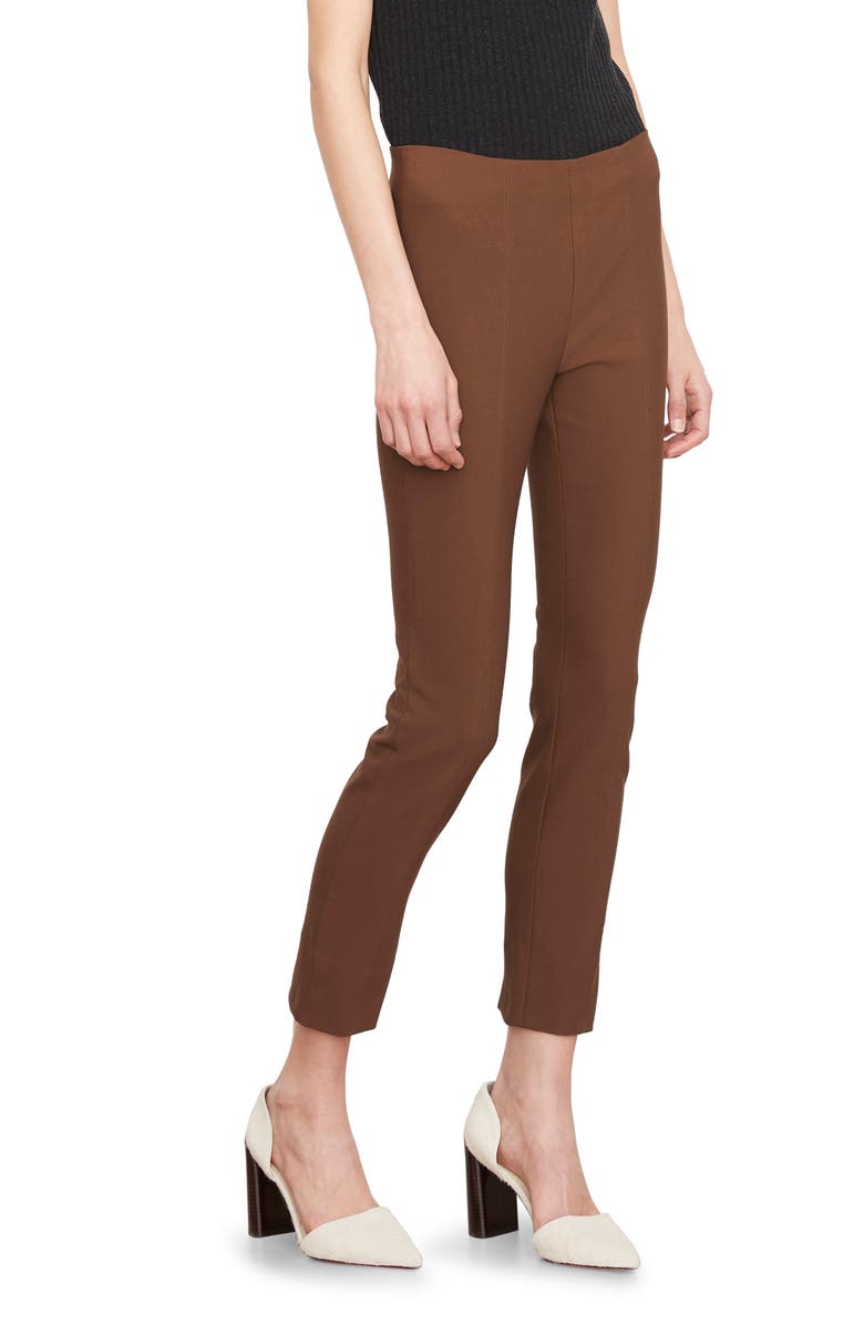 Vince High Waist Crop Slim Pants, Alternate, color, Coffee