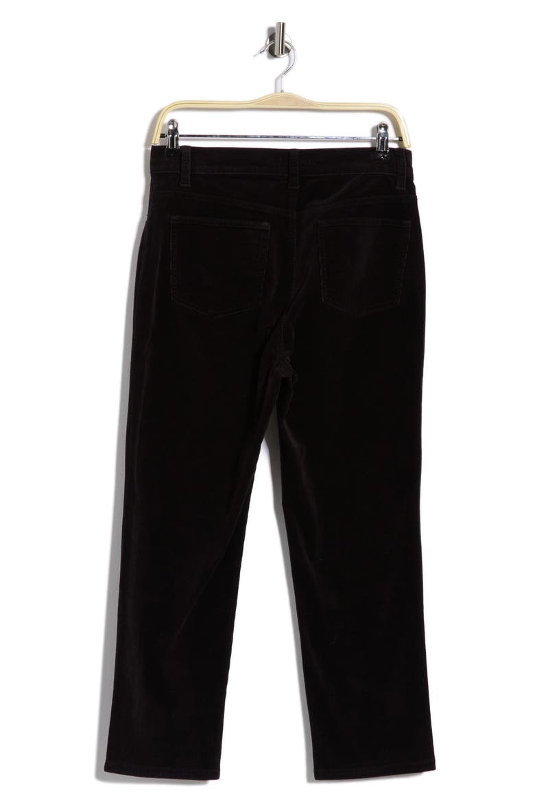 High Waist Stretch Ankle Straight Leg Corduroy Jeans, Alternate, color, BLACK