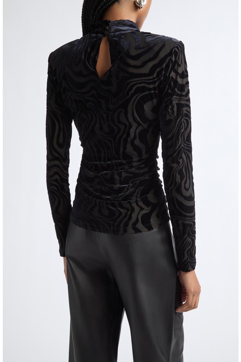 Annabelle Burnout Mock Neck Top, Alternate, color, BLACK SWIRL