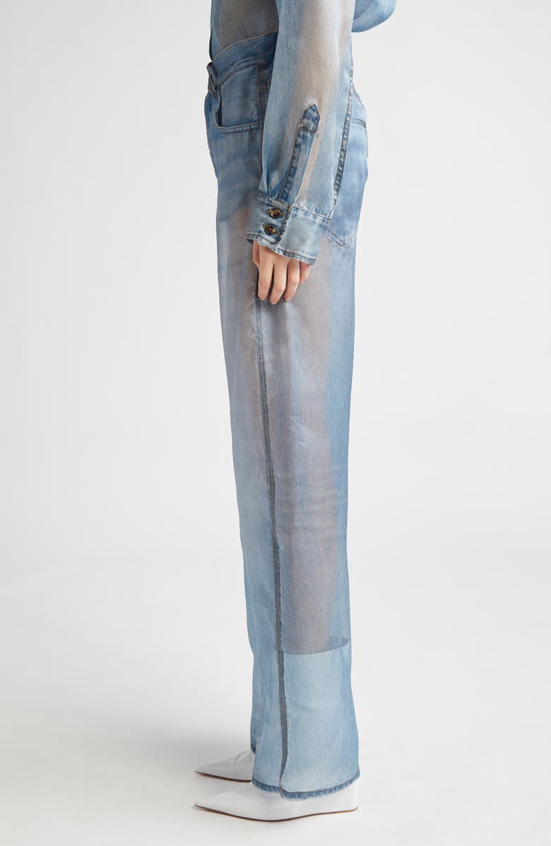 Haikure Winona Denim Print Sheer Silk Pants, Alternate, color, 
