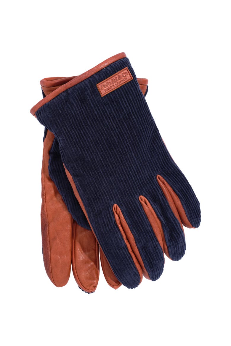 Corduroy Hybrid Glove, Alternate, color, Aviator Navy