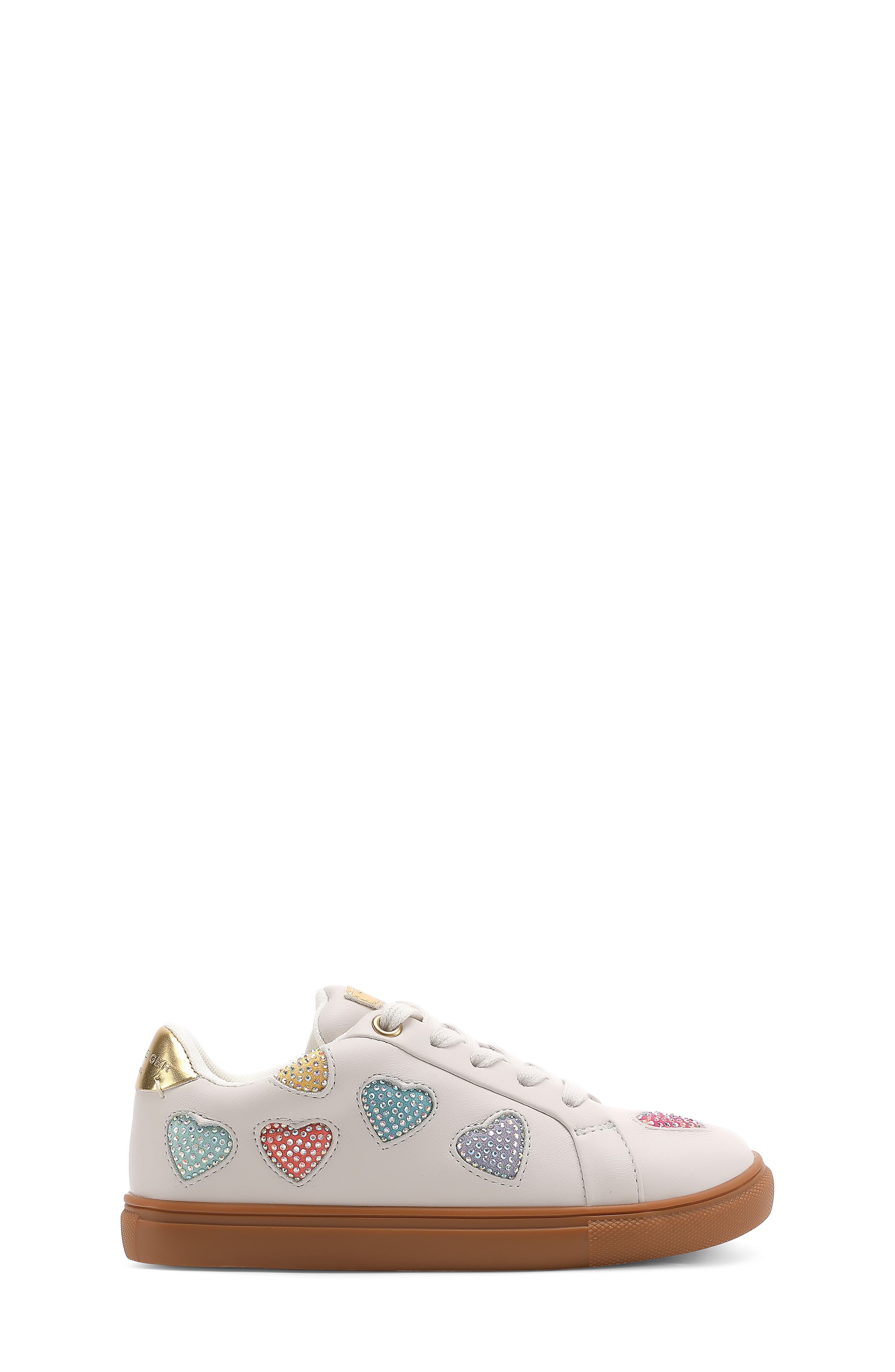 Kurt Geiger London Kids' Mini Lane Love Crystal Heart Sneaker, Alternate, color, Rainbow