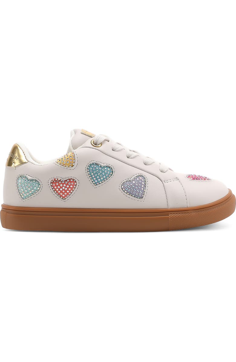 Kurt Geiger London Kids' Mini Lane Love Crystal Heart Sneaker, Alternate, color, Rainbow