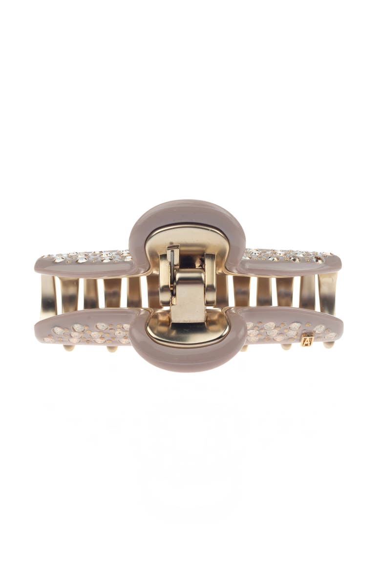 Vendome Crystals Medium Hair Clip, Alternate, color, Taupe