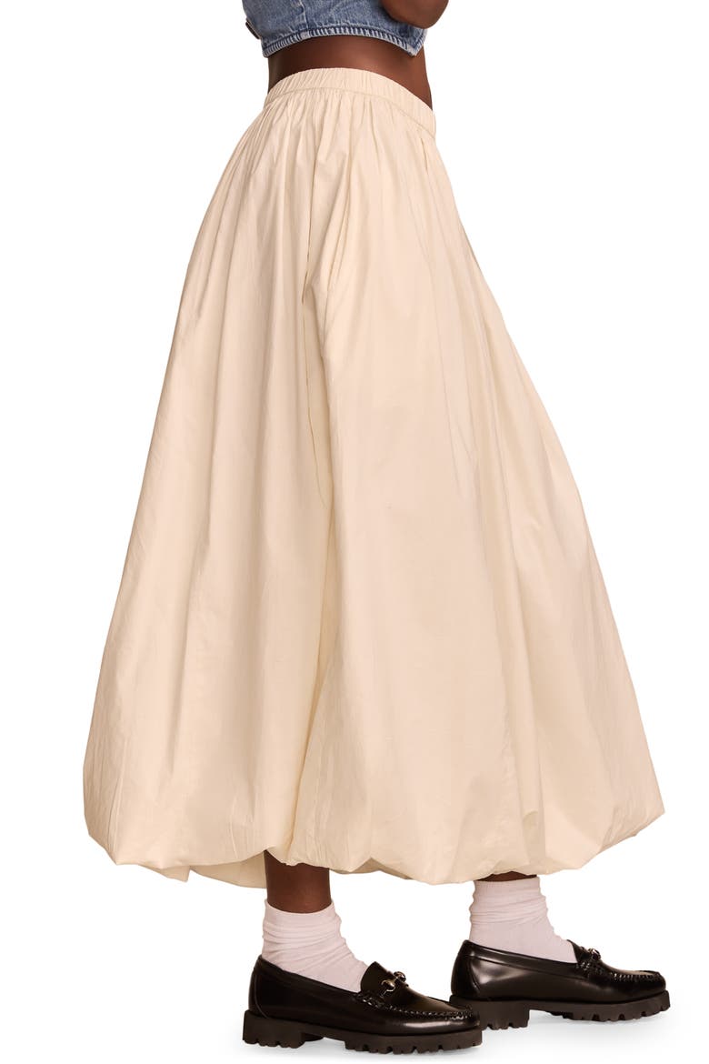 Cotton Poplin Bubble Hem Maxi Skirt, Alternate, color, WHISPER WHITE