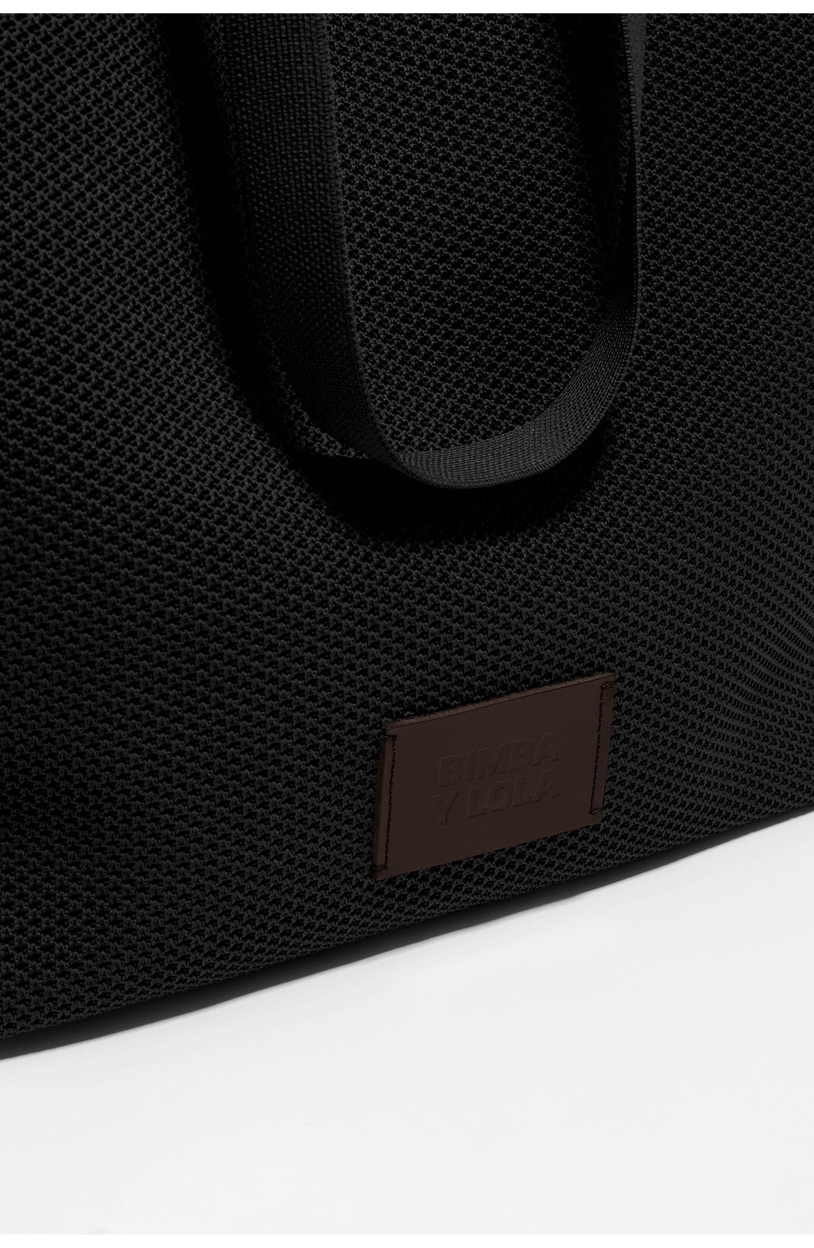 Bimba y Lola Large Flyknit Shopper Bag, Alternate, color, Black