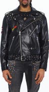 Cult of Individuality Stars Leather Moto Jacket