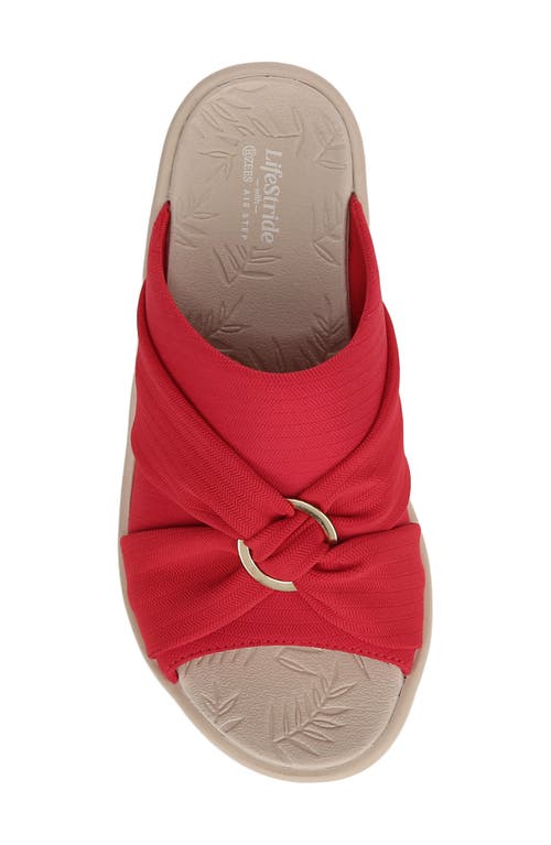 Bzees Women's Serenade Washable Slide Wedge Sandals In Red