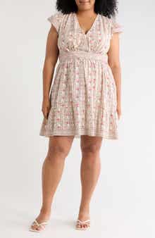 Flutter Sleeve Floral Tiered Dress