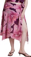ELOQUII Asymmetric Shirred Midi Skirt